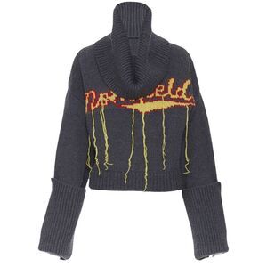 Monse wool intarsia knit cropped sweater